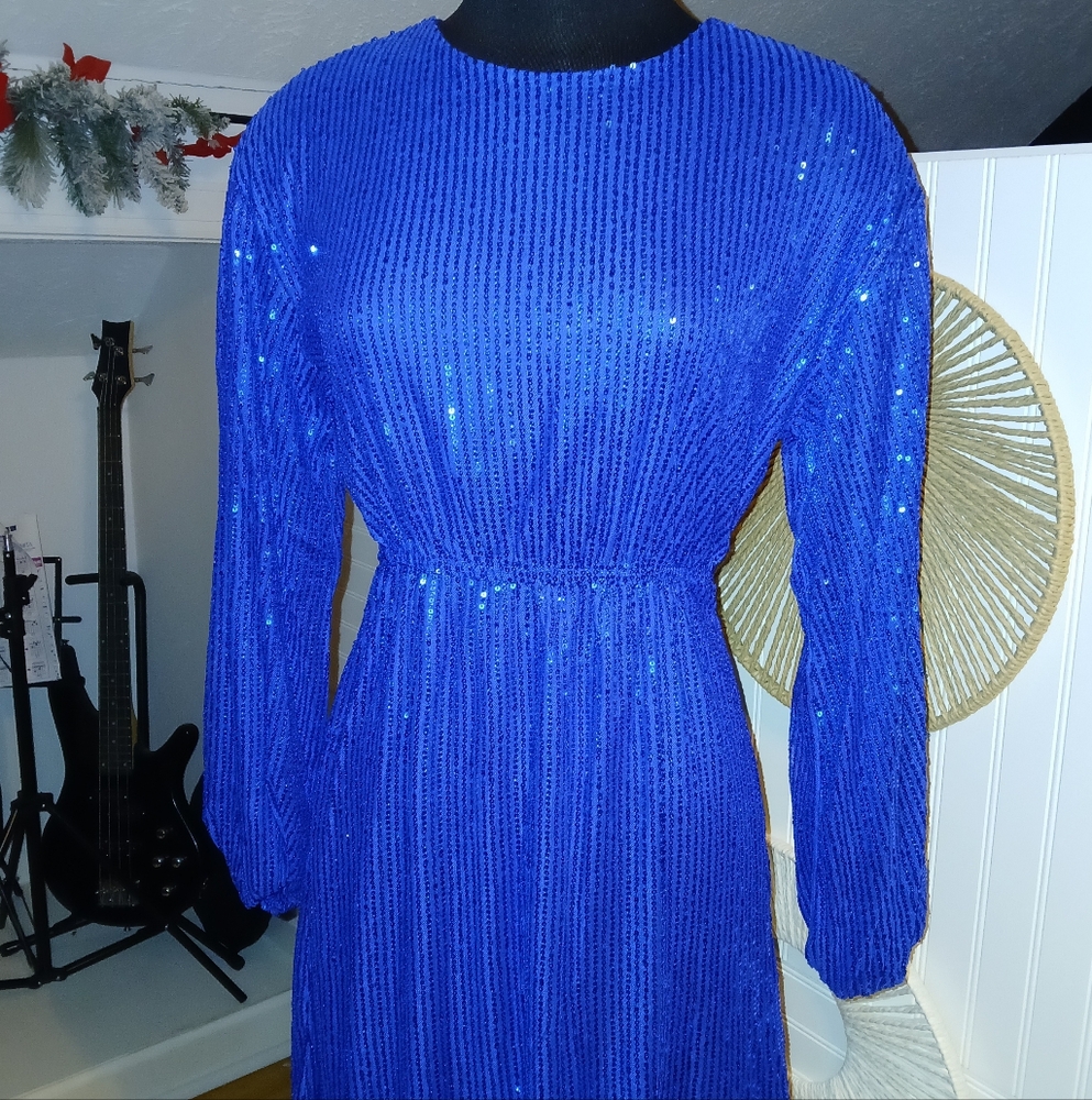 Blue Sequin Dress